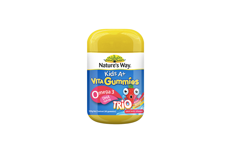 Nature’s Way Kids A+ Omega 3 DHA Fish Oil Trio Gummies 60s Natures Way
