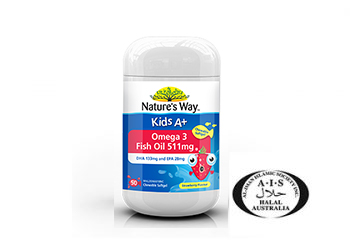 Nature’s Way Kids A+ Omega 3 Fish Oil 511mg Chewable Softgel 50s